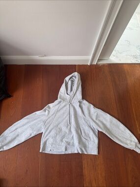 lululemon athletica Light Gray Half-Zip Hoodie